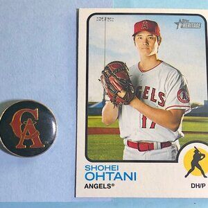 2022 Heritage Shohei OHTANI card & CA Angels Logo Pin